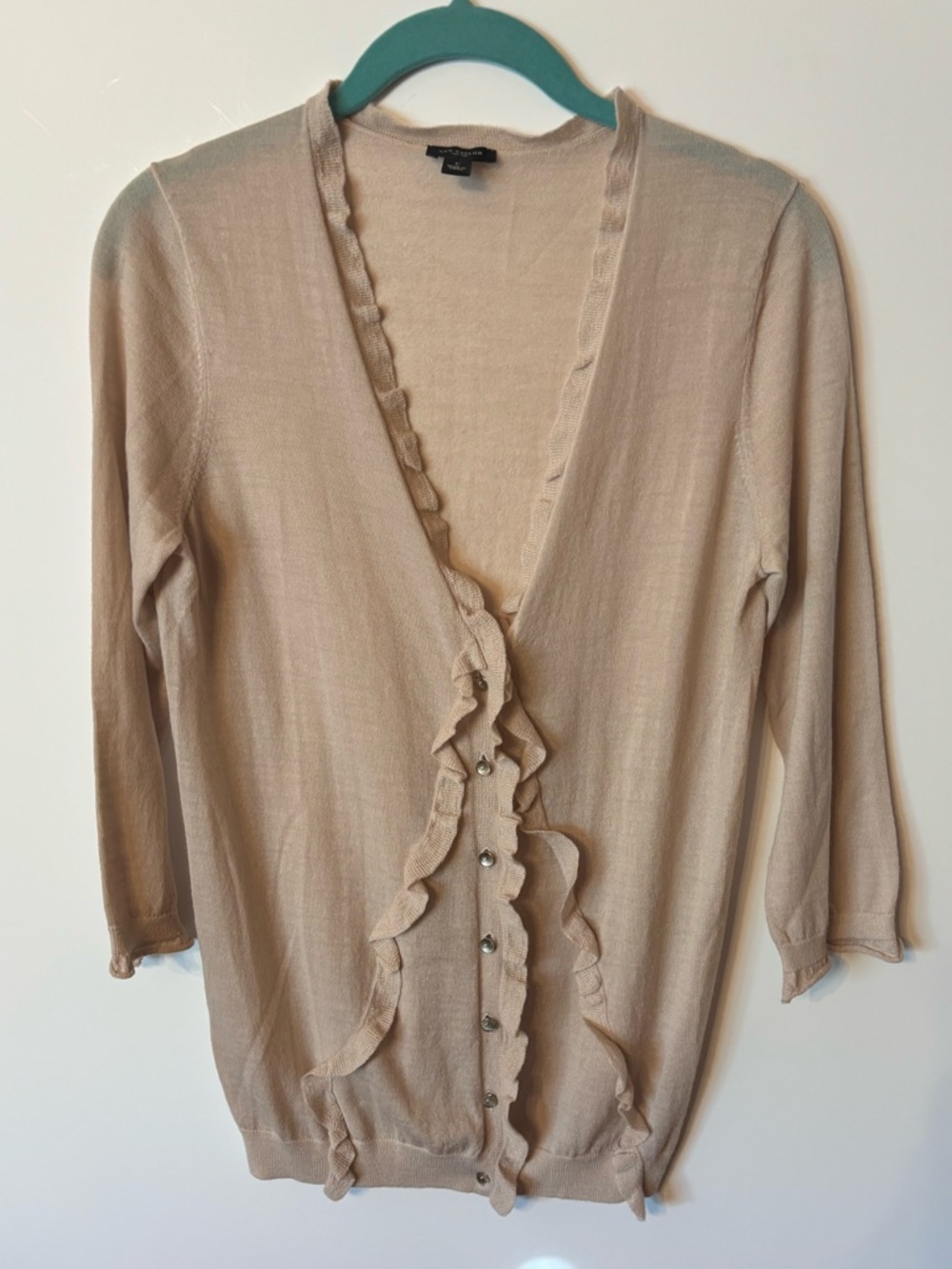 Ann Taylor Small Y2K Ruffle-Trim wool, quiet luxury, elevated basics, old money